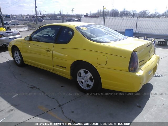 2G1WW12E329328862 - 2002 CHEVROLET MONTE CARLO LS ყვითელი ფოტო 3