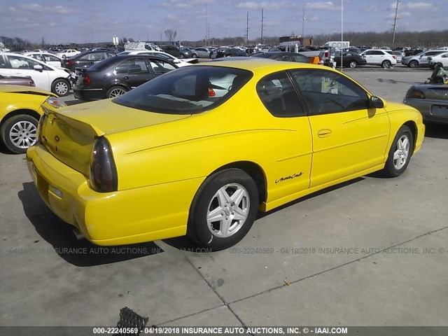2G1WW12E329328862 - 2002 CHEVROLET MONTE CARLO LS ყვითელი ფოტო 4