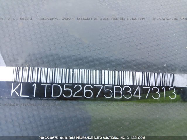 KL1TD52675B347313 - 2005 CHEVROLET AVEO LS 黑色 照片 9