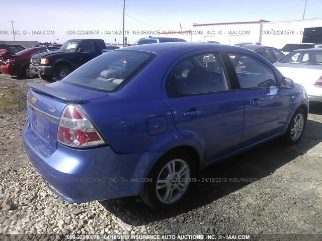 KL1TD56638B216491 - 2008 CHEVROLET AVEO LS BLUE photo 4