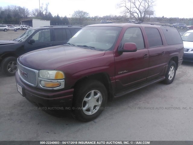 1GKFK66UX1J205827 - 2001 GMC DENALI XL K1500 MAROON photo 2