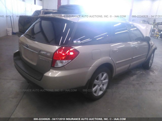 4S4BP62C587364153 - 2008 SUBARU OUTBACK 2.5I LIMITED GOLD photo 4