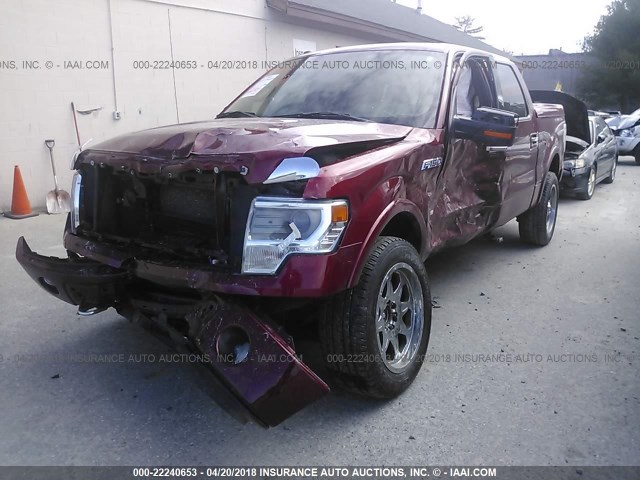 1FTFW1ET7DFB51602 - 2013 FORD F150 SUPERCREW RED photo 6