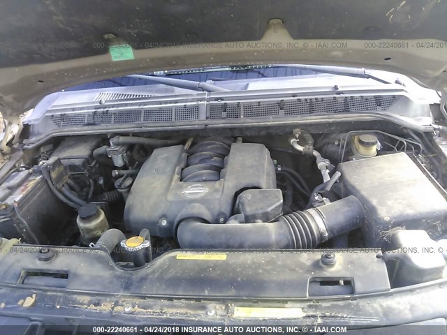 1N6AA07A54N569755 - 2004 NISSAN TITAN XE/SE/LE Champagne photo 10