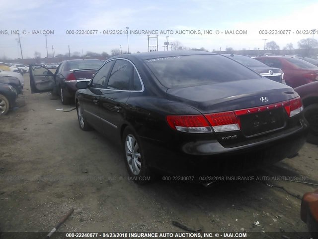 KMHFC46F96A046235 - 2006 HYUNDAI AZERA SE/LIMITED BLACK photo 3