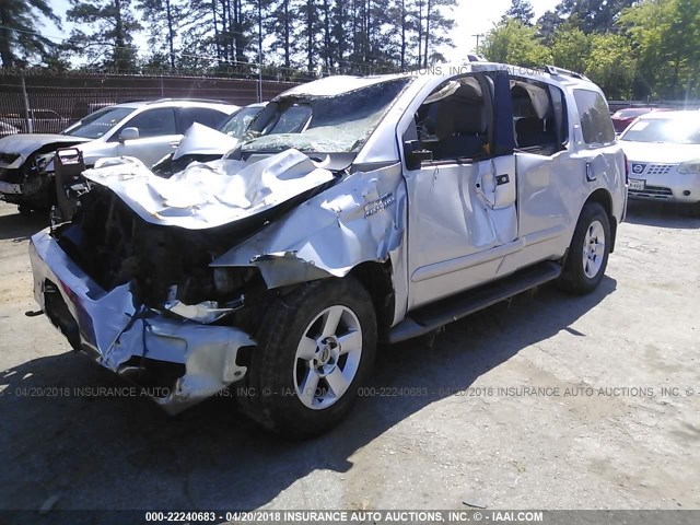 5N1AA08B34N711137 - 2004 NISSAN ARMADA SE/LE SILVER photo 2