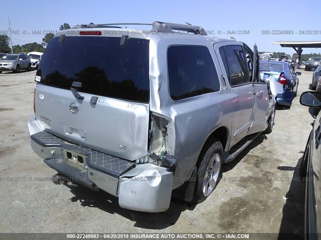 5N1AA08B34N711137 - 2004 NISSAN ARMADA SE/LE SILVER photo 4