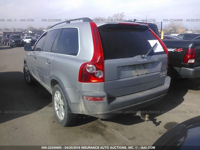 YV1CZ91H441041690 - 2004 VOLVO XC90 T6 SILVER photo 3