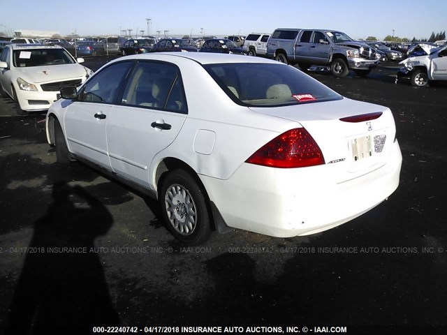 1HGCM56176A184632 - 2006 HONDA ACCORD VALUE WHITE photo 3