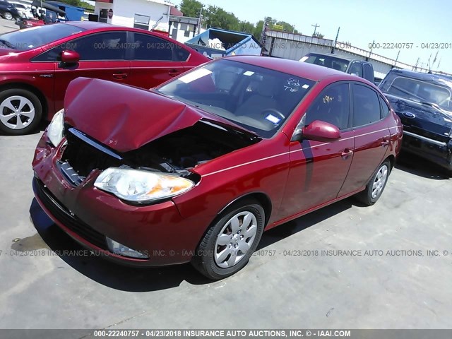 KMHDU46D89U641292 - 2009 HYUNDAI ELANTRA GLS/SE RED photo 2