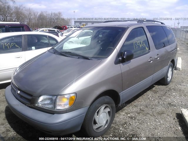 4T3ZF13C1WU062609 - 1998 TOYOTA SIENNA LE/XLE GOLD photo 2