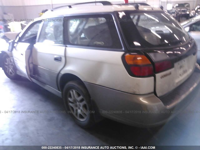 4S3BH665227618096 - 2002 SUBARU LEGACY OUTBACK WHITE photo 3