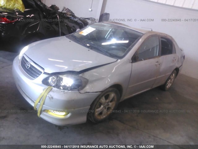 2T1BY32E35C356323 - 2005 TOYOTA COROLLA XRS SILVER photo 2