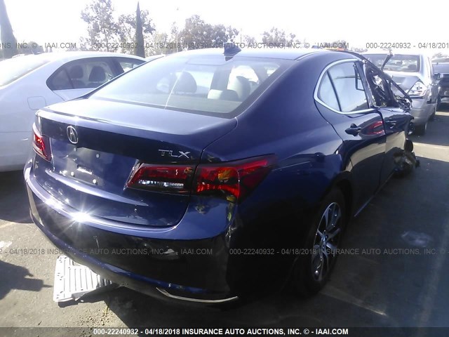 19UUB1F3XGA013086 - 2016 ACURA TLX BLUE photo 4