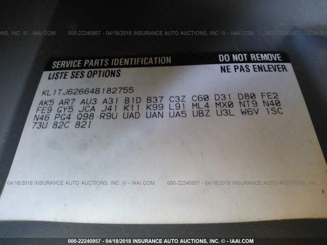 KL1TJ62664B182755 - 2004 CHEVROLET AVEO LS 红色 照片 9