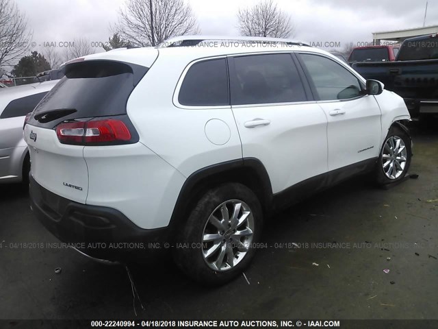 1C4PJMDB7FW763234 - 2015 JEEP CHEROKEE LIMITED WHITE photo 4