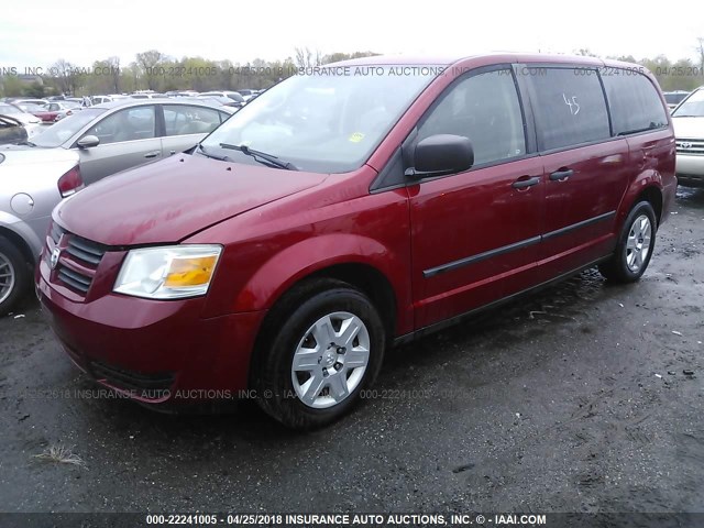 2D8HN44H88R603471 - 2008 DODGE GRAND CARAVAN SE RED photo 2