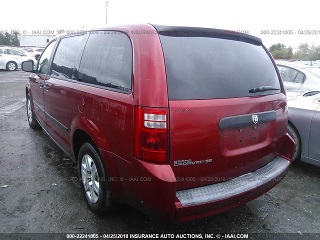 2D8HN44H88R603471 - 2008 DODGE GRAND CARAVAN SE RED photo 3