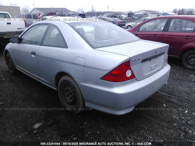 1HGEM21115L077805 - 2005 HONDA CIVIC DX VP SILVER photo 3