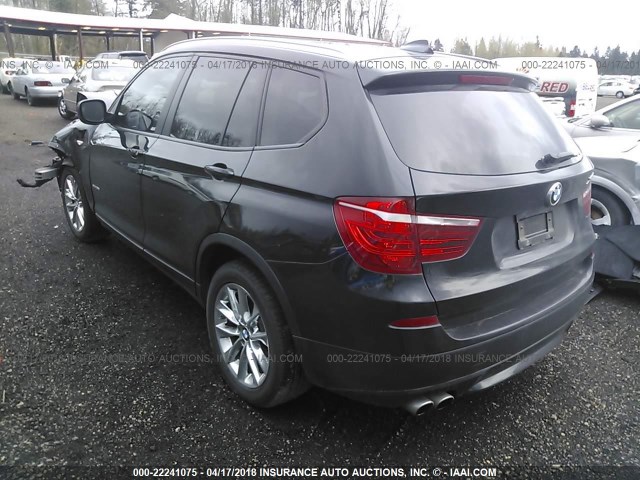 5UXWX9C59E0D11680 - 2014 BMW X3 XDRIVE28I BLACK photo 3