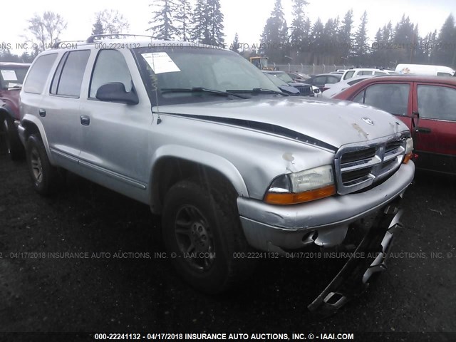 1D4HS48N83F596533 - 2003 DODGE DURANGO SLT SILVER photo 1