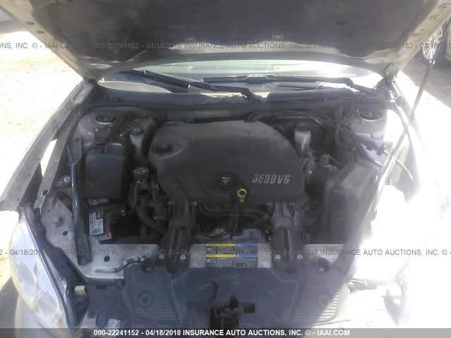 2G1WJ15K179133298 - 2007 CHEVROLET MONTE CARLO LS SILVER photo 10