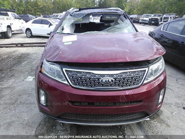 5XYKW4A7XEG444398 - 2014 KIA SORENTO SX/SX LIMITED RED photo 6