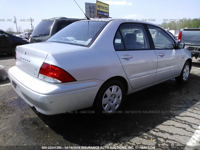 JA3AJ26E23U115291 - 2003 MITSUBISHI LANCER ES SILVER photo 4