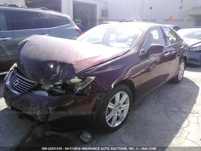 JTHBJ46G782207162 - 2008 LEXUS ES 350 BURGUNDY photo 2