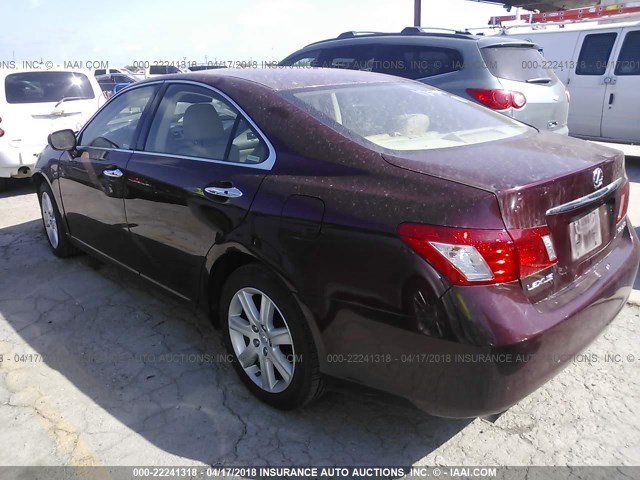 JTHBJ46G782207162 - 2008 LEXUS ES 350 BURGUNDY photo 3