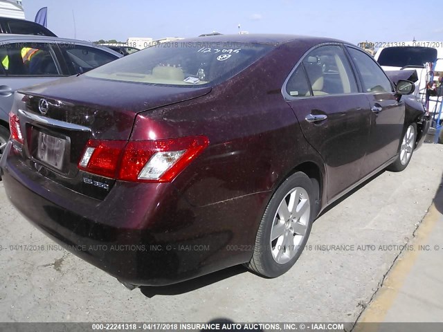 JTHBJ46G782207162 - 2008 LEXUS ES 350 BURGUNDY photo 4