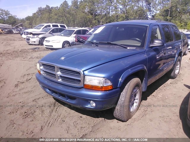 1D4HR48NX3F510828 - 2003 DODGE DURANGO SLT BLUE photo 2