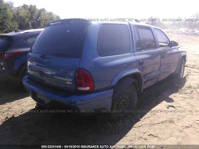 1D4HR48NX3F510828 - 2003 DODGE DURANGO SLT BLUE photo 4