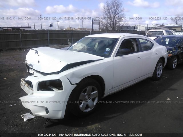 2B3KA43R58H257414 - 2008 DODGE CHARGER WHITE photo 2