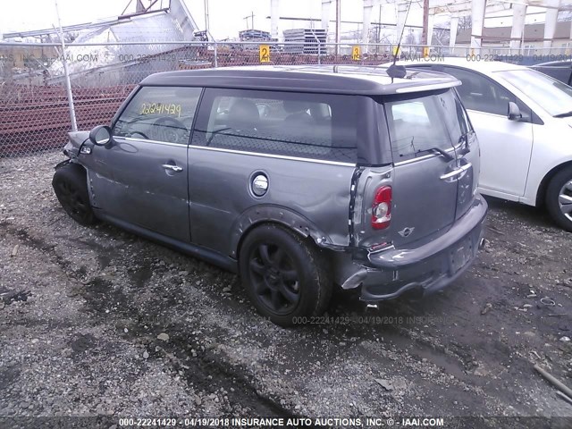 WMWMM33599TP92768 - 2009 MINI COOPER S CLUBMAN GRAY photo 3