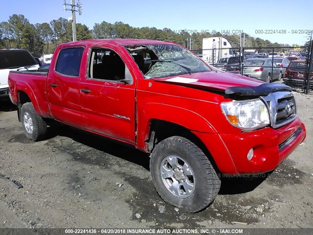 5TEMU52N07Z420475 - 2007 TOYOTA TACOMA DOUBLE CAB LONG BED RED photo 1