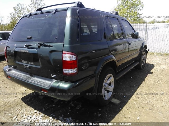 JN8DR09X32W655491 - 2002 NISSAN PATHFINDER LE/SE GREEN photo 4