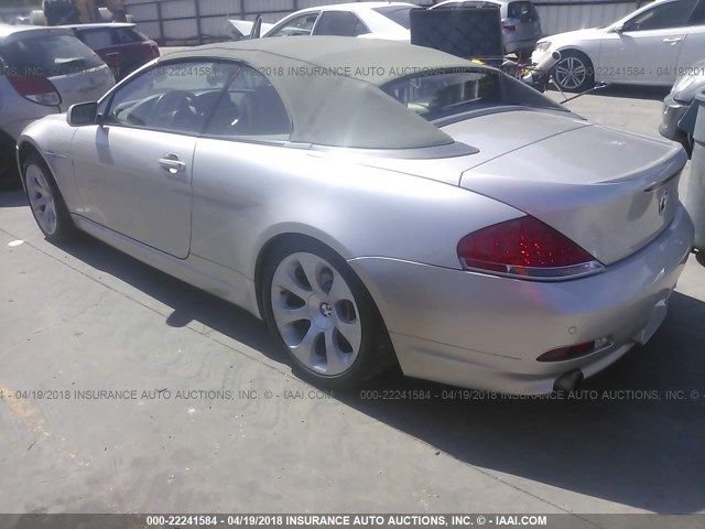 WBAEK73444B322350 - 2004 BMW 645 CI AUTOMATIC SILVER photo 3