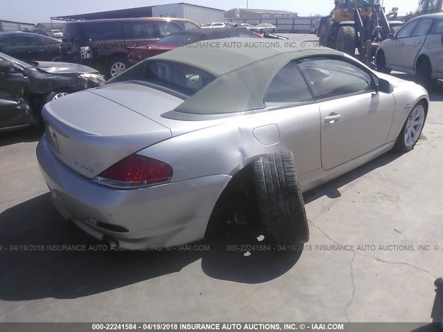 WBAEK73444B322350 - 2004 BMW 645 CI AUTOMATIC SILVER photo 4