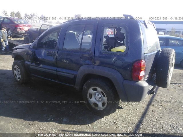 1J4GL48K53W538188 - 2003 JEEP LIBERTY SPORT/FREEDOM BLUE photo 3