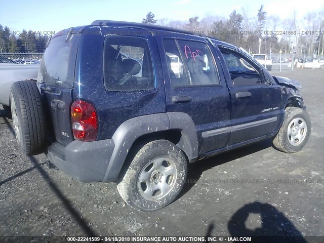 1J4GL48K53W538188 - 2003 JEEP LIBERTY SPORT/FREEDOM ლურჯი ფოტო 4