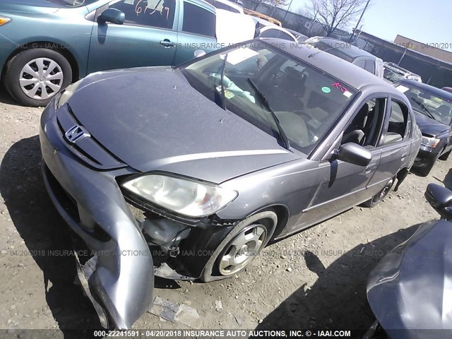 JHMES96605S011770 - 2005 HONDA CIVIC HYBRID GRAY photo 2