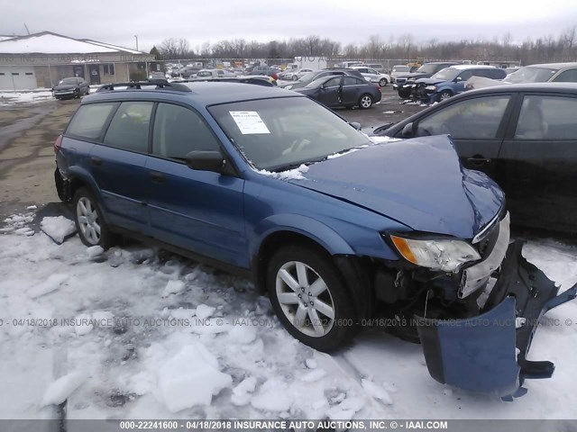 4S4BP61C987361662 - 2008 SUBARU OUTBACK 2.5I GREEN photo 1