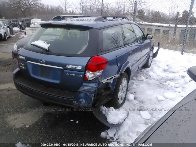 4S4BP61C987361662 - 2008 SUBARU OUTBACK 2.5I GREEN photo 4