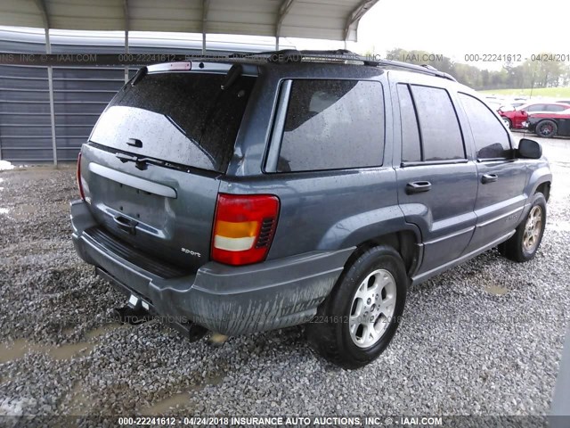 1J4GX38S72C150880 - 2002 JEEP GRAND CHEROKEE SPORT GRAY photo 4