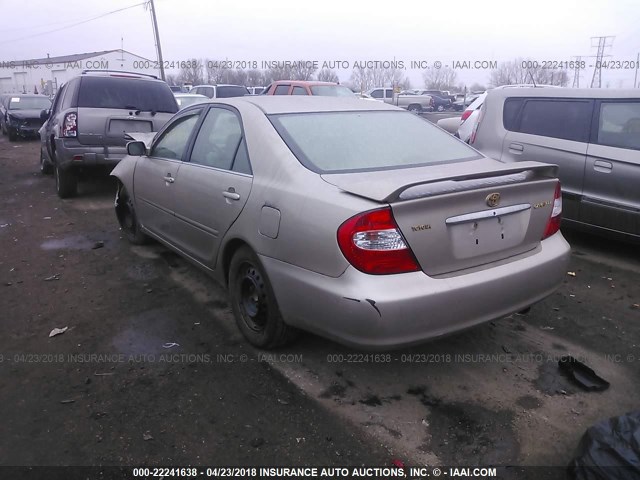 4T1BE32K03U188148 - 2003 TOYOTA CAMRY LE/XLE/SE 金色 照片 3