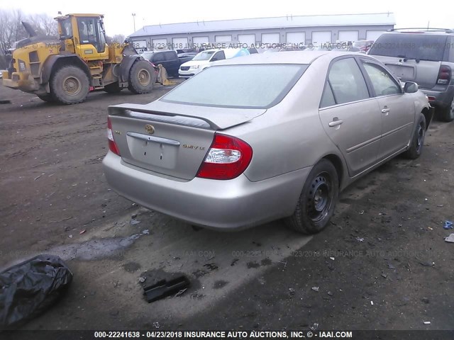 4T1BE32K03U188148 - 2003 TOYOTA CAMRY LE/XLE/SE 金色 照片 4