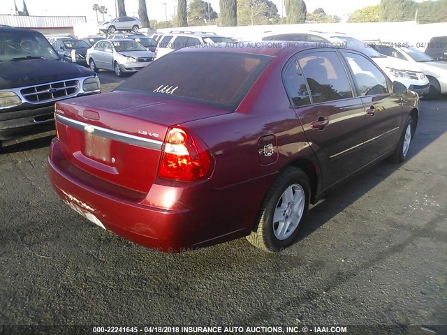 1G1ZT54845F191270 - 2005 CHEVROLET MALIBU LS 红色 照片 4