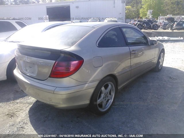 WDBRN40J64A572522 - 2004 MERCEDES-BENZ C 230K SPORT COUPE GOLD photo 4