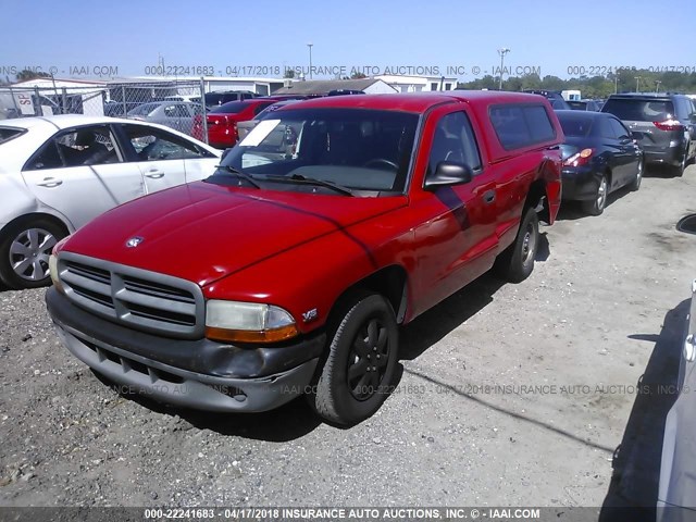 1B7FL26XXYS696822 - 2000 DODGE DAKOTA RED photo 2